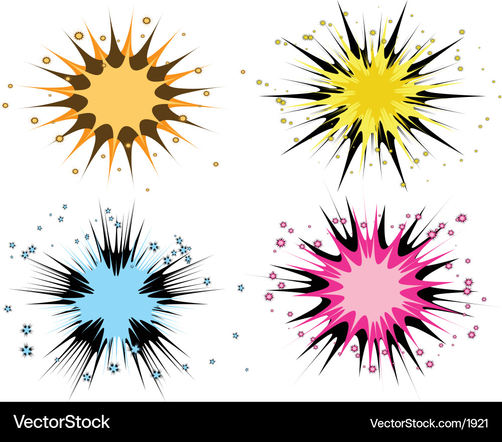 Exploding Starbursts Vector Image