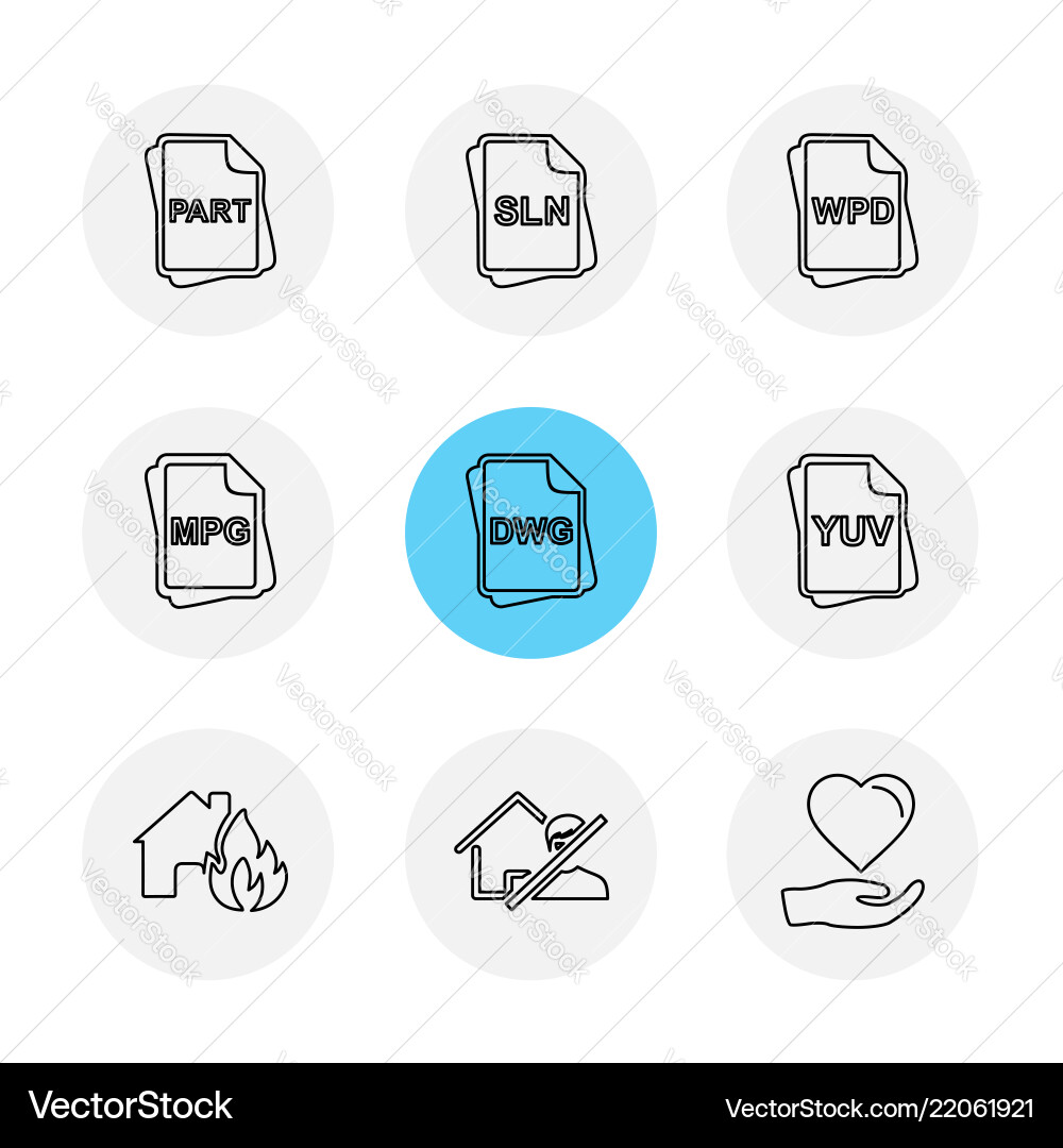File type files documents eps icons set vector image