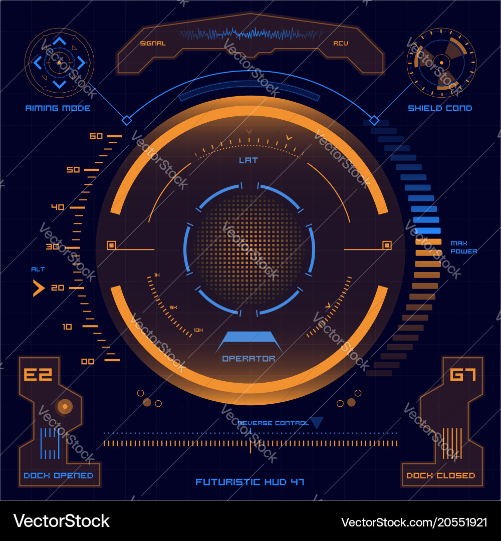 Futuristic touch screen user interface hud vector image
