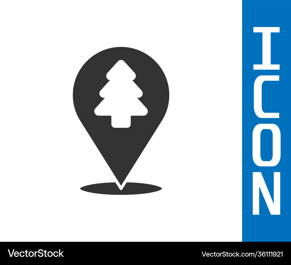 Grey location forest on a map icon isolated Grey location forest on a map icon isolated vector image