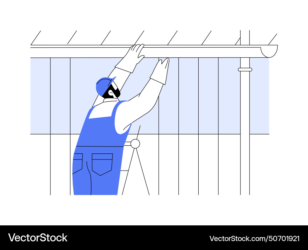 Gutter installation abstract concept Gutter installation abstract concept vector image