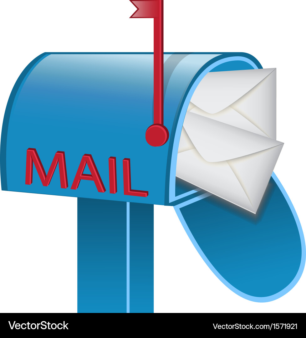 Mailbox with Envelopes Vector Image