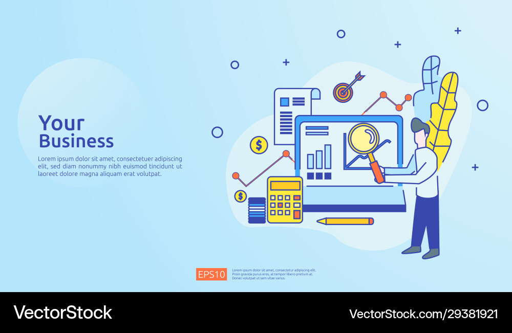 Marketing concept with document data report Marketing concept with document data report vector image