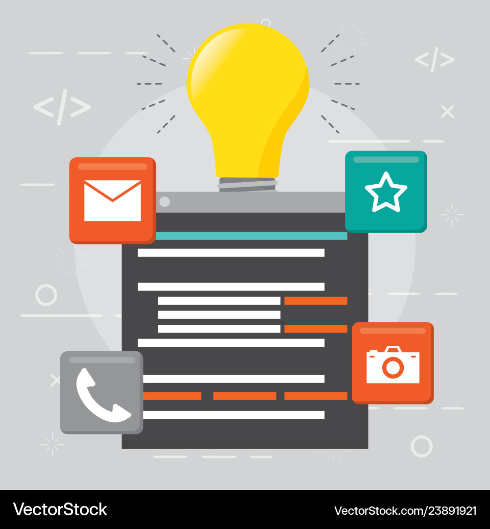 Mobile app development vector image