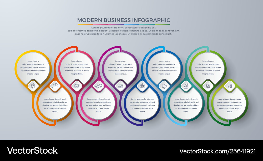 Modern infographic design element with 10 steps Modern infographic design element with 10 steps Vector Image