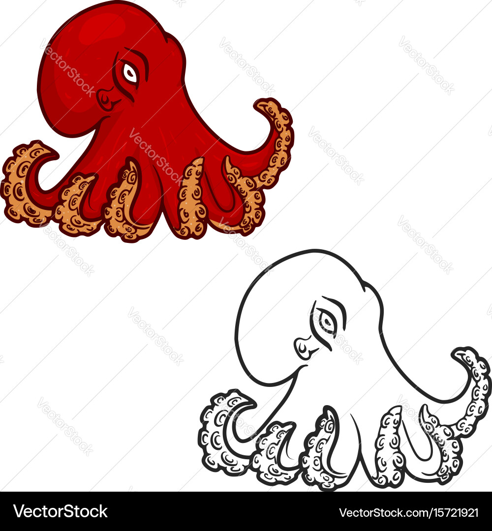 Octopus isolated on white background Royalty Free Vector