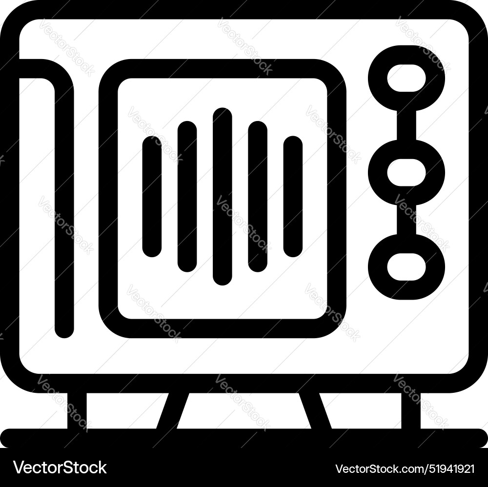 Old tv set standing on table displaying vertical Old tv set standing on table displaying vertical vector image
