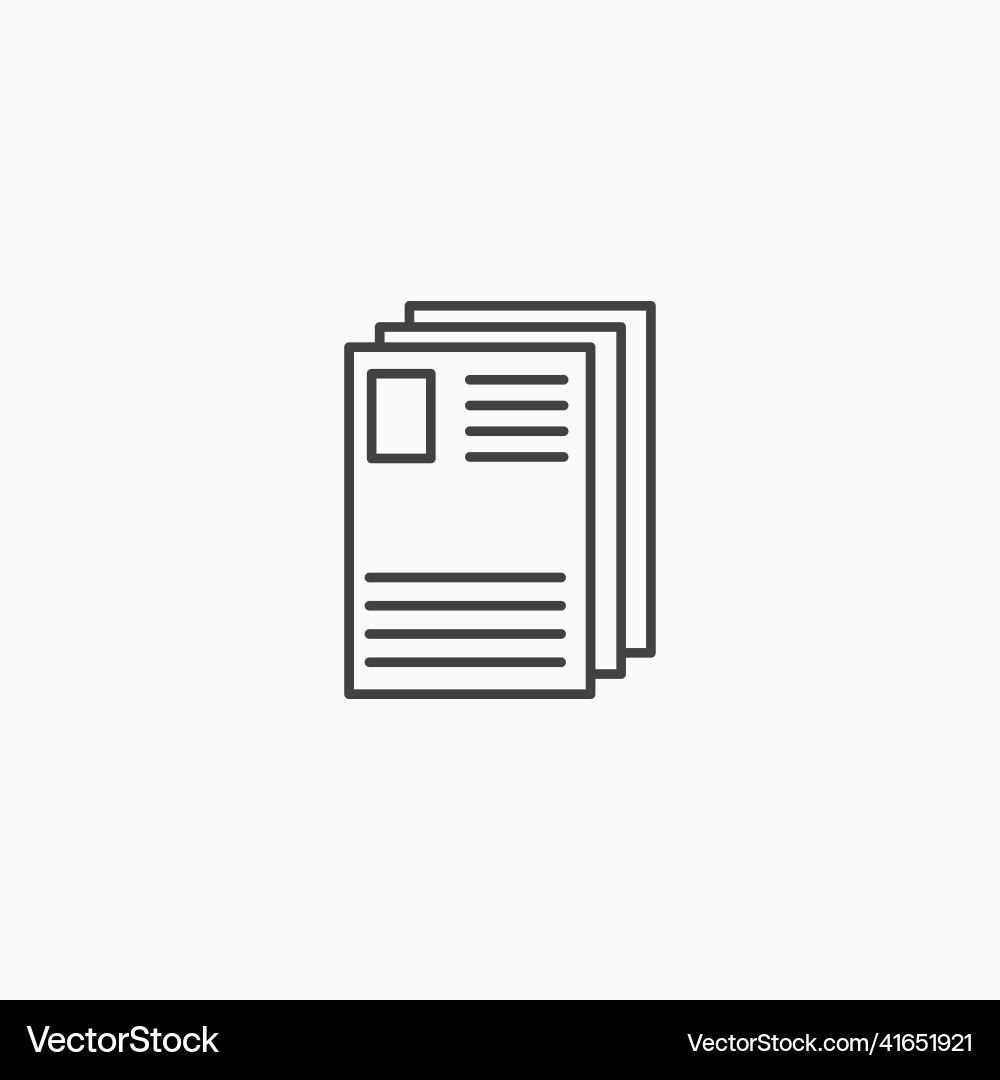 Paper document notepad line icon contract form Paper document notepad line icon contract form vector image