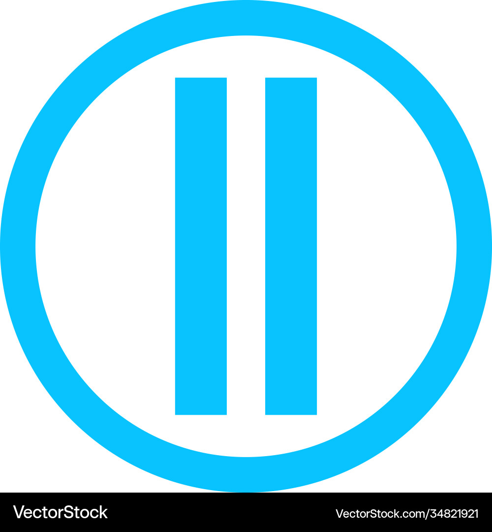 Pause button icon flat Pause button icon flat vector image