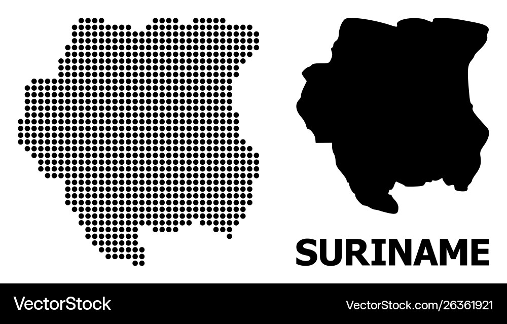Pixelated pattern map suriname Vector Image