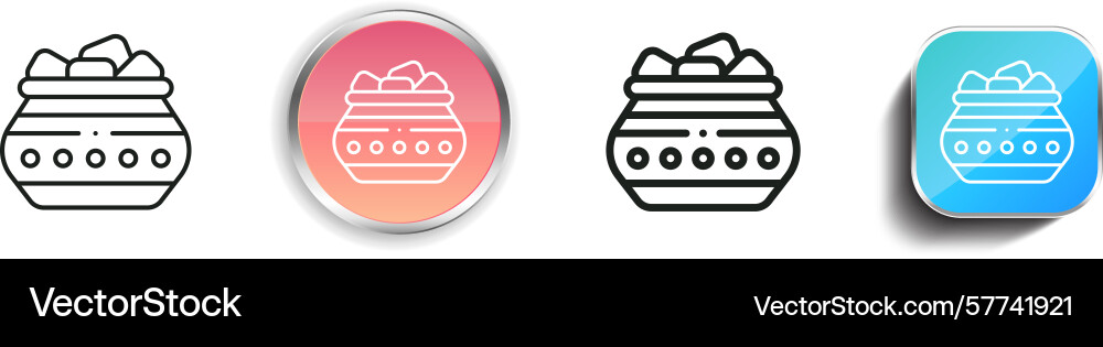 Prasada icon thin linear regular and button style Prasada icon thin linear regular and button style vector image
