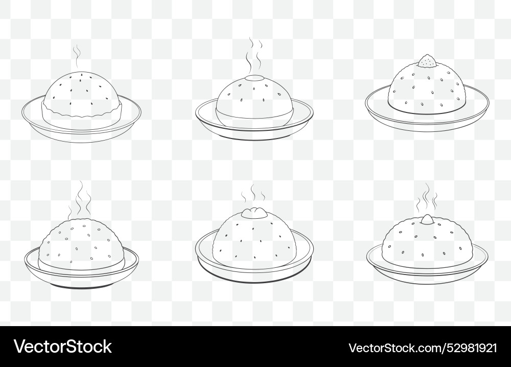 Print idli line art set Vector Image