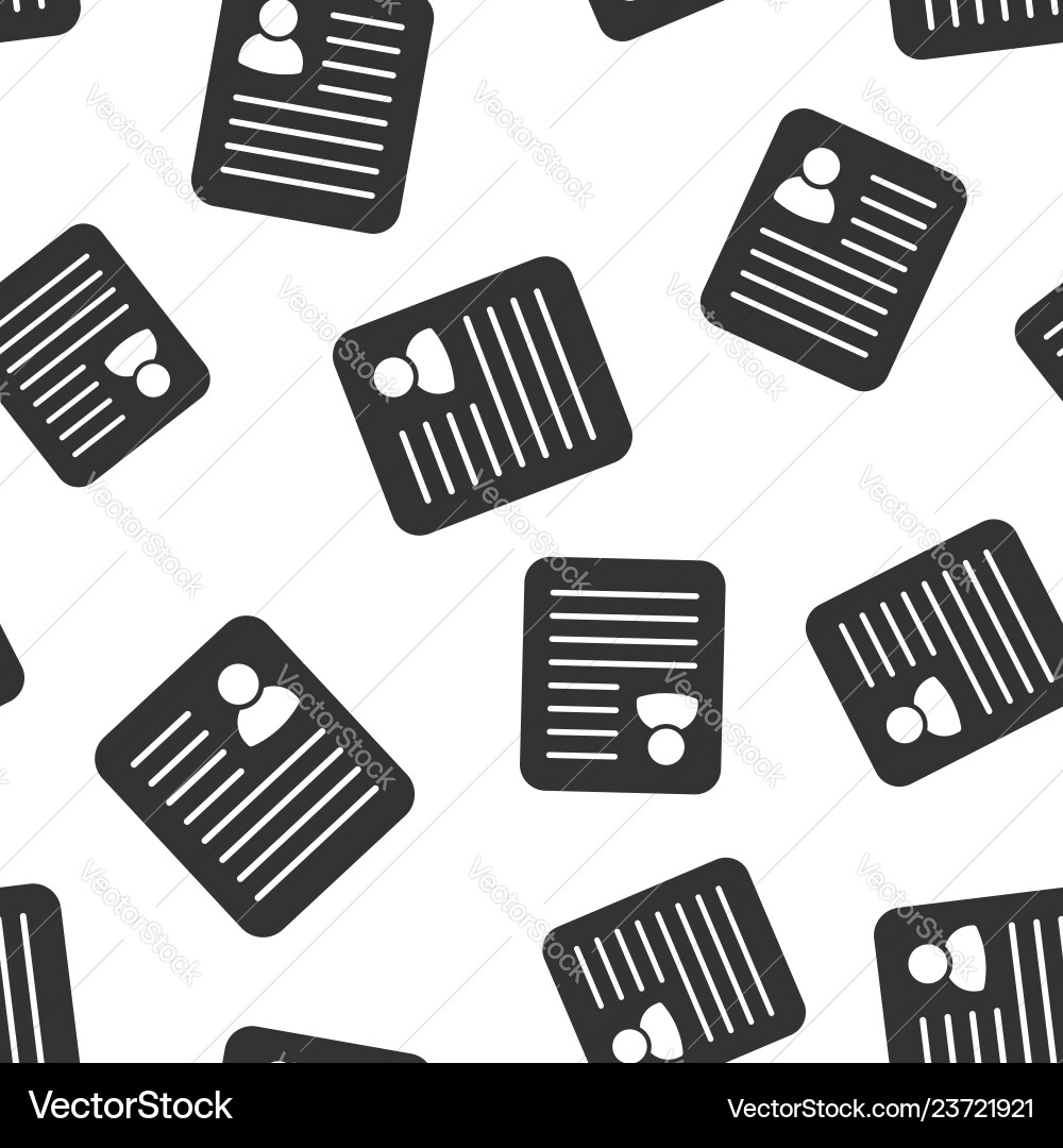Resume icon seamless pattern background contract Vector Image