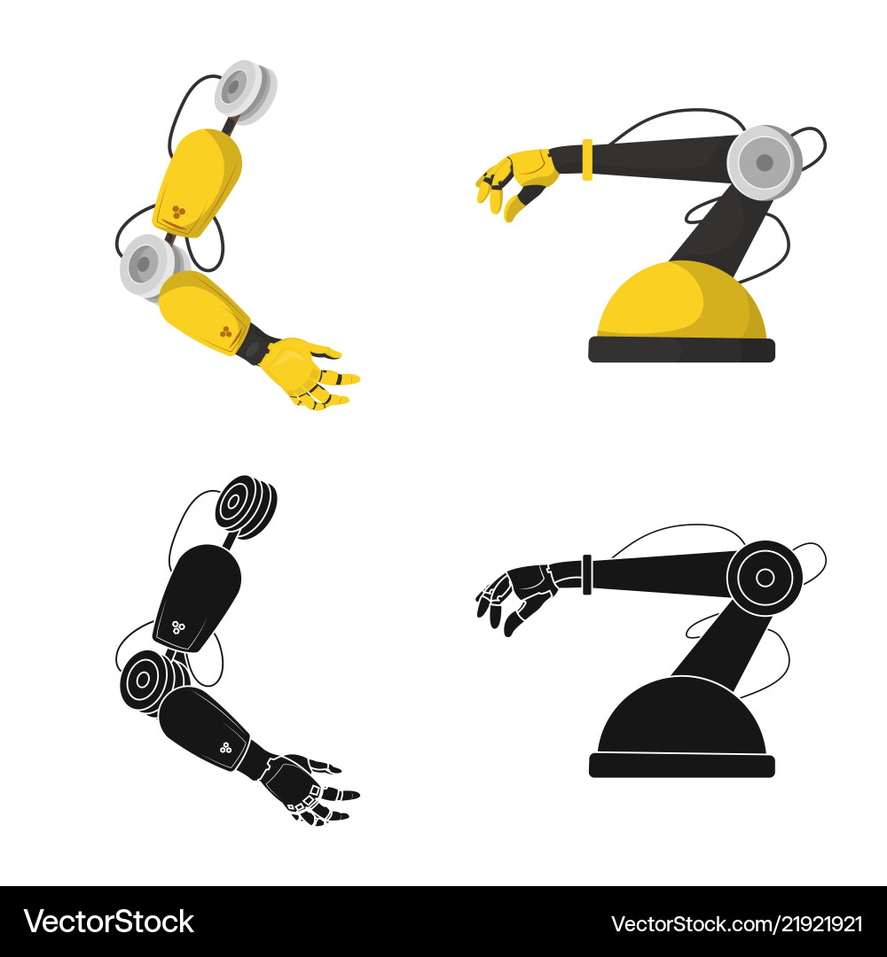 Robot and factory symbol vector image