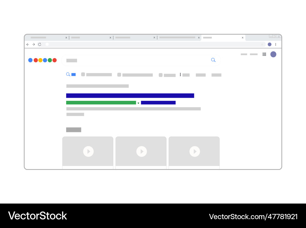 Search engine result page browser exploration user Search engine result page browser exploration user vector image