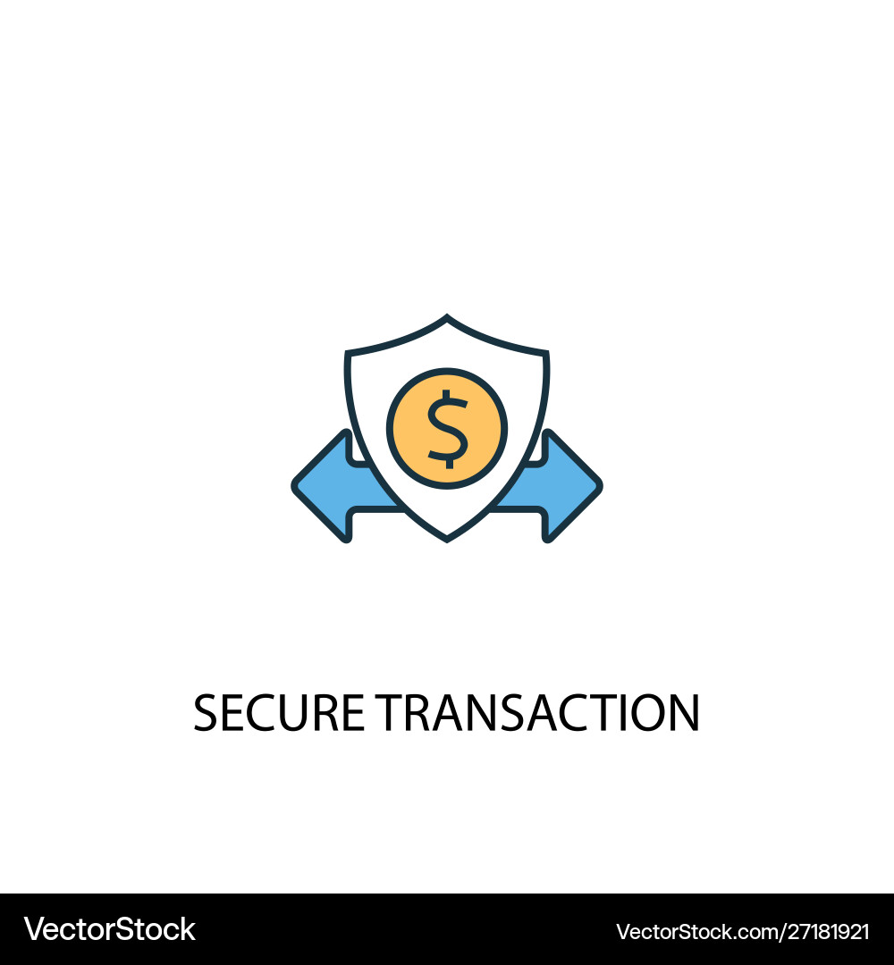Secure transaction concept 2 colored line icon Vector Image