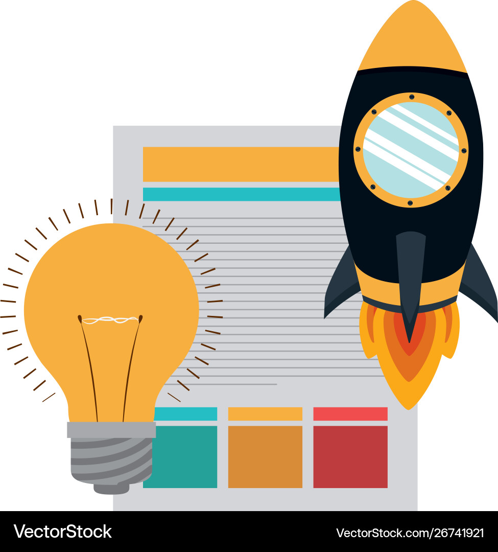 Set icons with space rocket Set icons with space rocket vector image