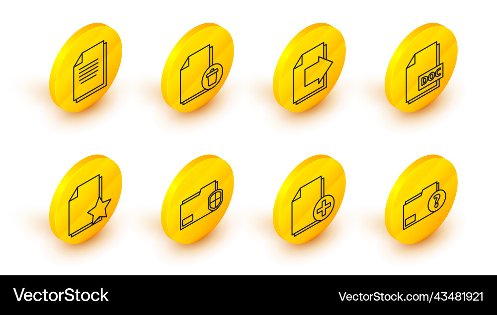 Set line unknown document folder add new file Vector Image
