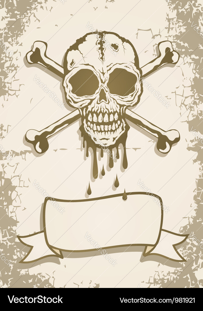 Skull and Scroll Motif vector image