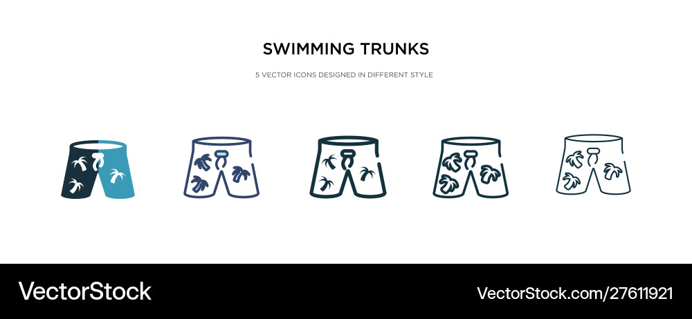 Swimming trunks icon in different style two vector image