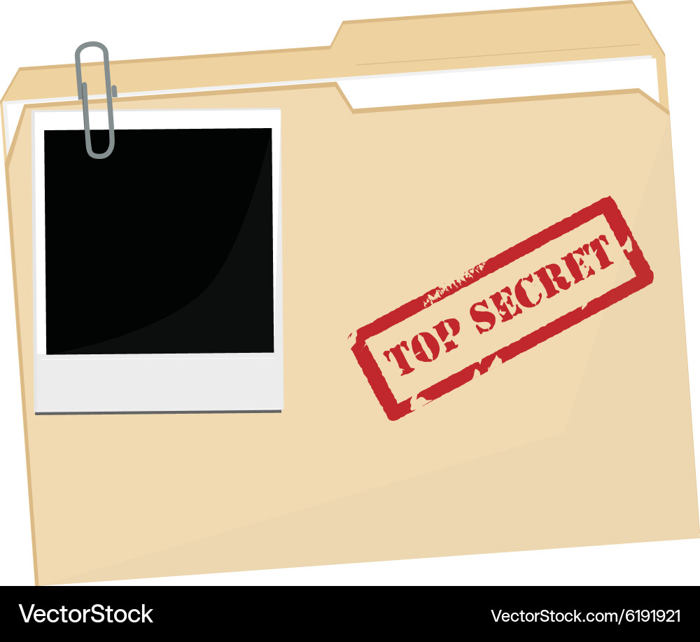Top Secret File Folder with Photo vector image