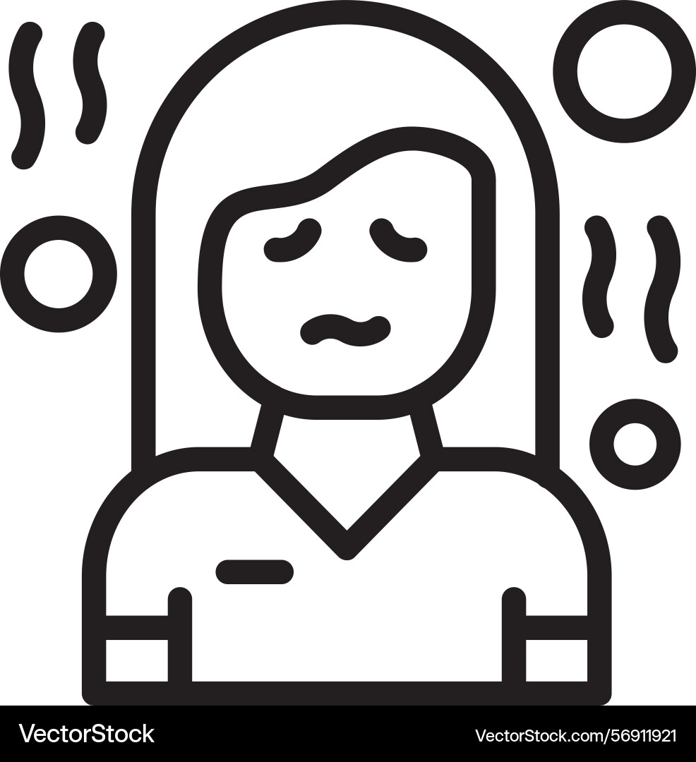 Trepidation linear style icon design Vector Image