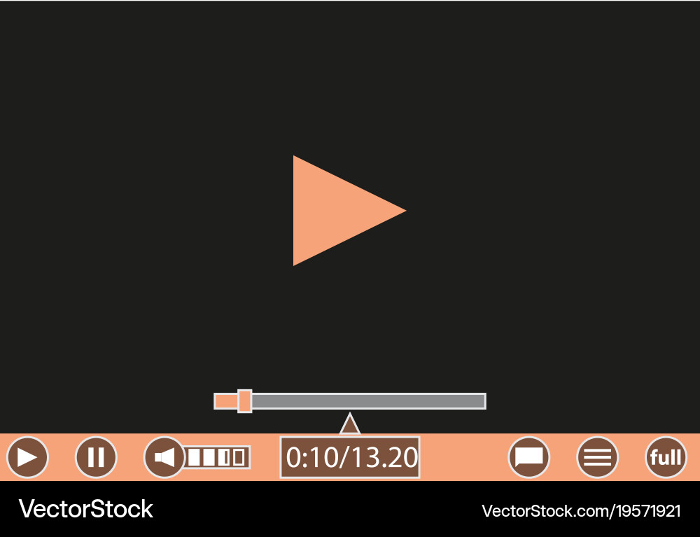 Video player template for web and mobile apps Vector Image