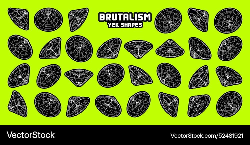 Wireframe lined shapes perspective mesh 3d grid Wireframe lined shapes perspective mesh 3d grid Vector Image