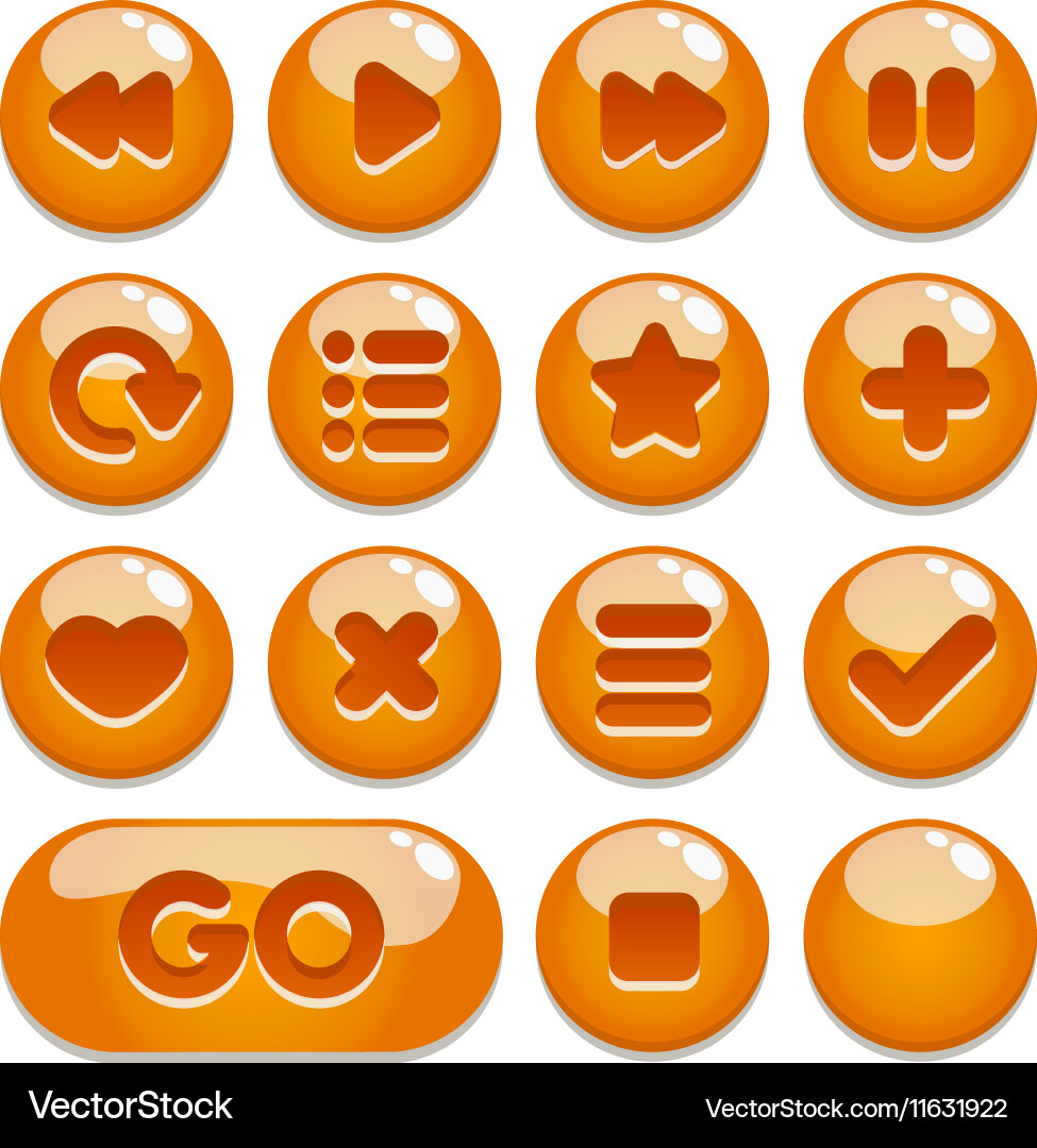 A set of buttons for gaming interfaces vector image