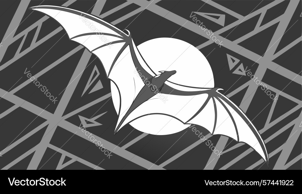 Abstract bat in a dynamic geometric pattern Vector Image