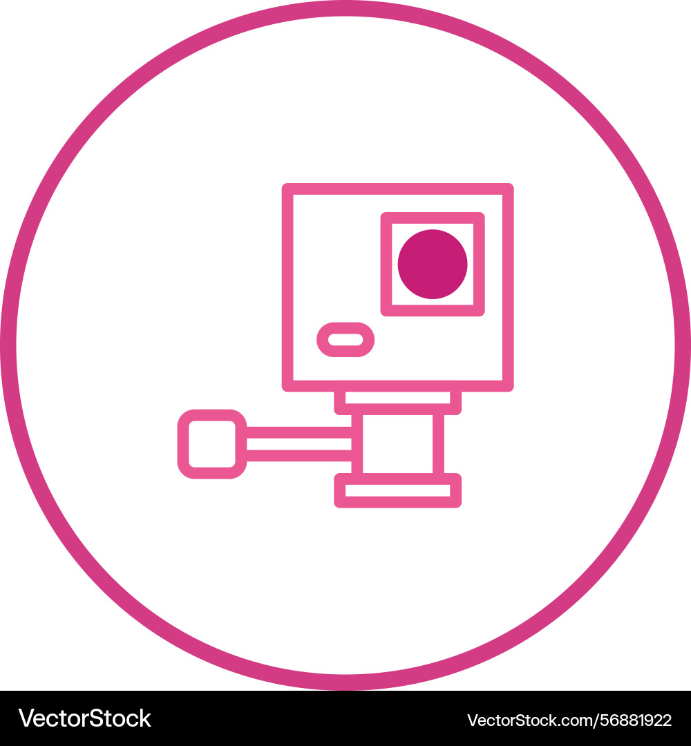 Action camera outlined icon in a circular frame Action camera outlined icon in a circular frame Vector Image