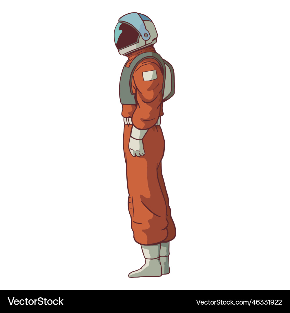 Astronaut side view colored Vector Image