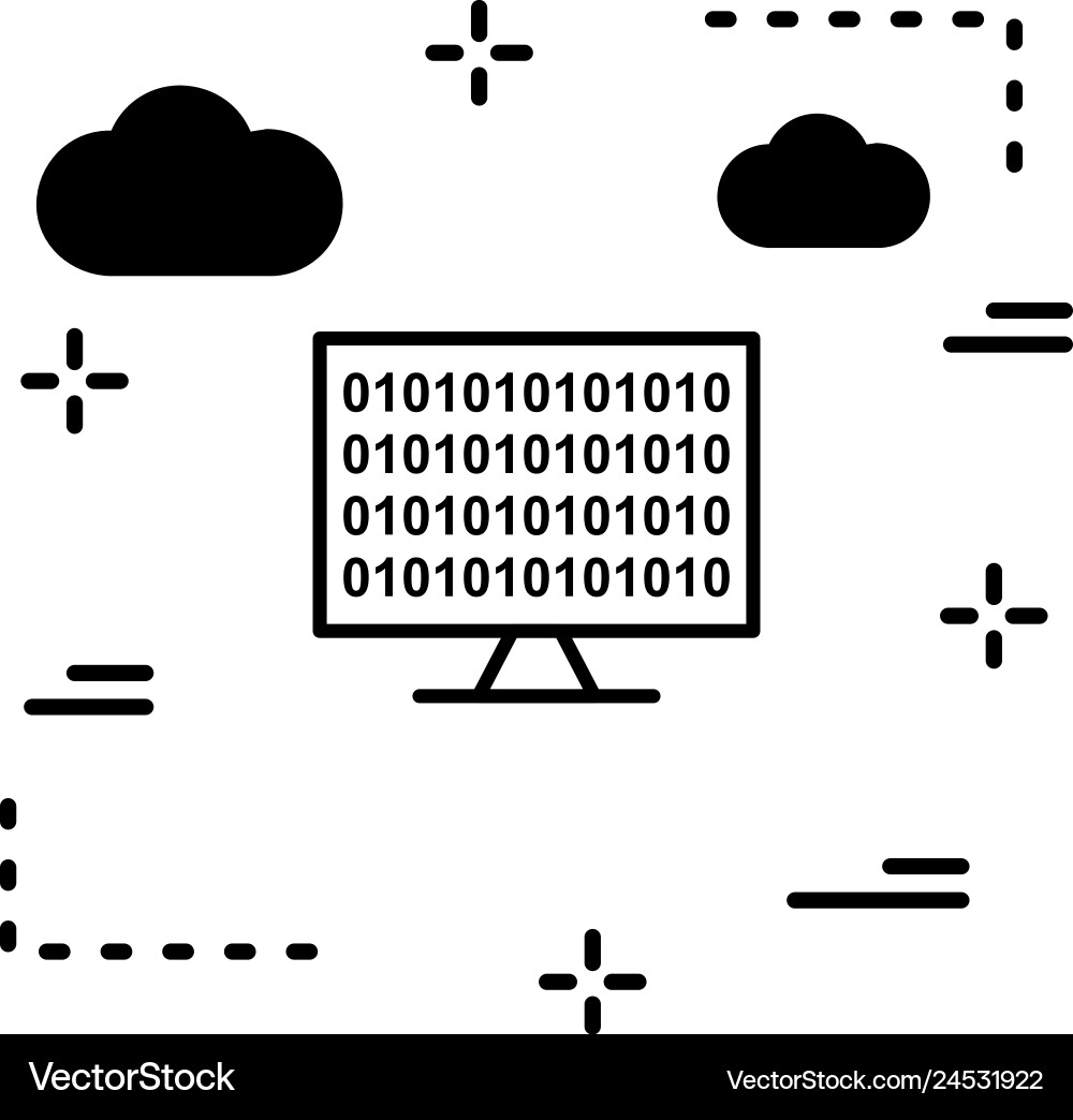 Binary code online icon Vector Image