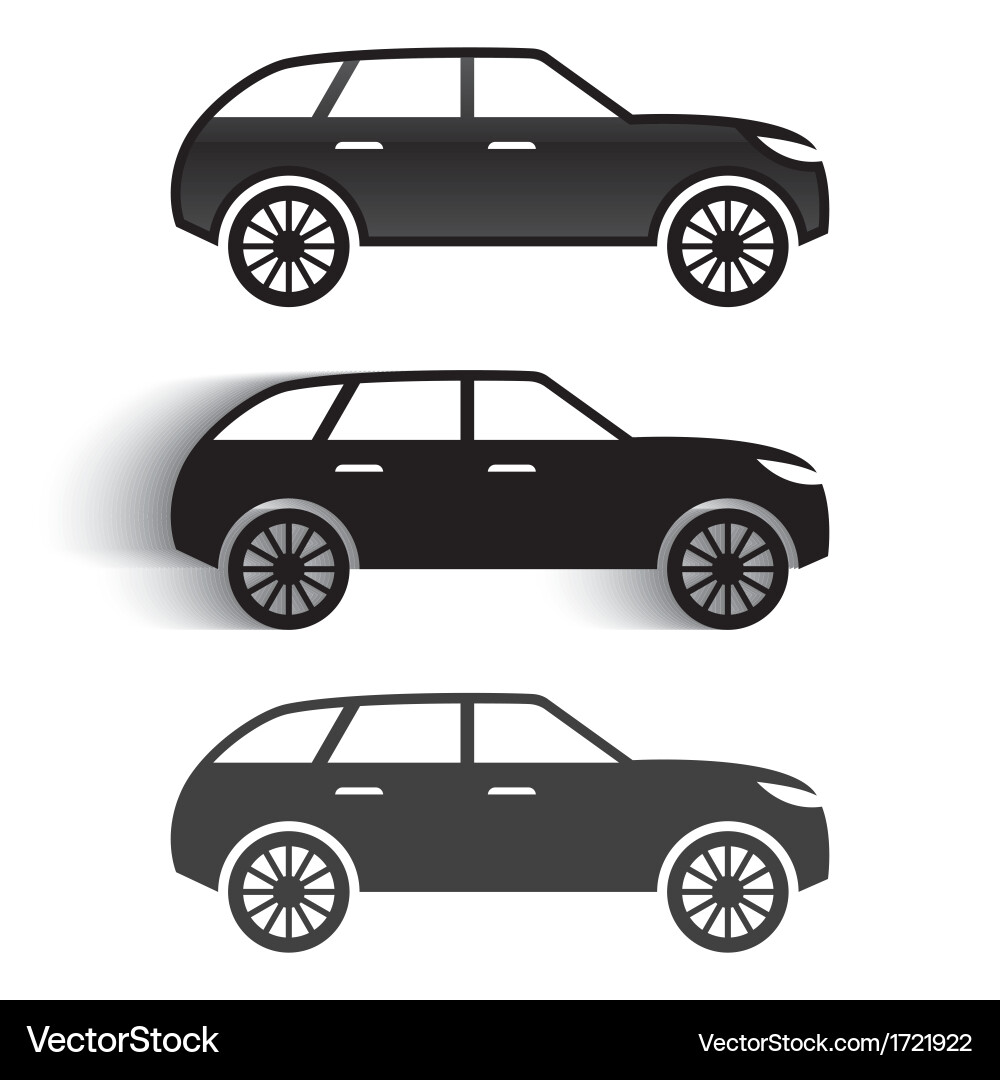 Car Icon Set Royalty Free Vector Image - VectorStock