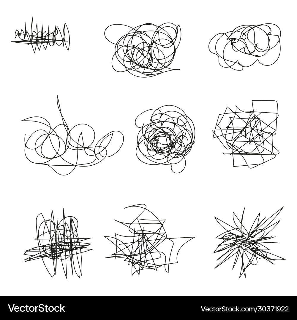 Chaotic Line Scribble vector image