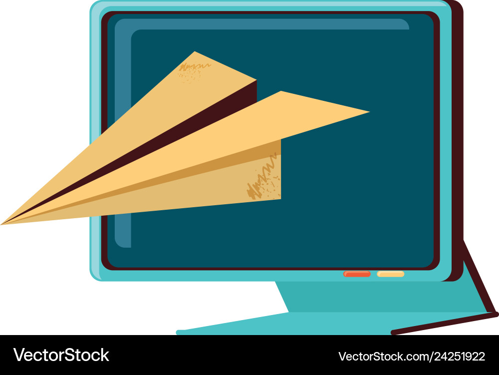 Computer monitor with paper receipt vector image