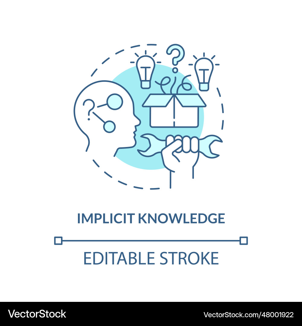 Customizable implicit knowledge blue linear icon Customizable implicit knowledge blue linear icon vector image
