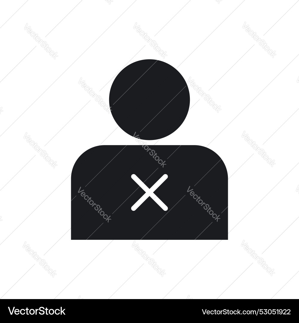 Delete user icon set restricted member Vector Image