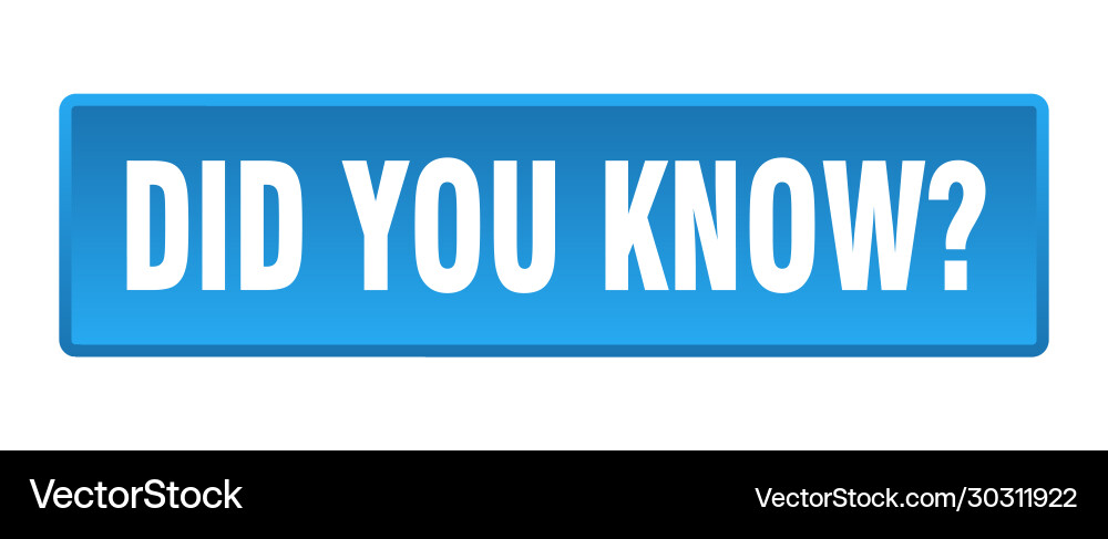 Did You Know Button - Square Vector Image
