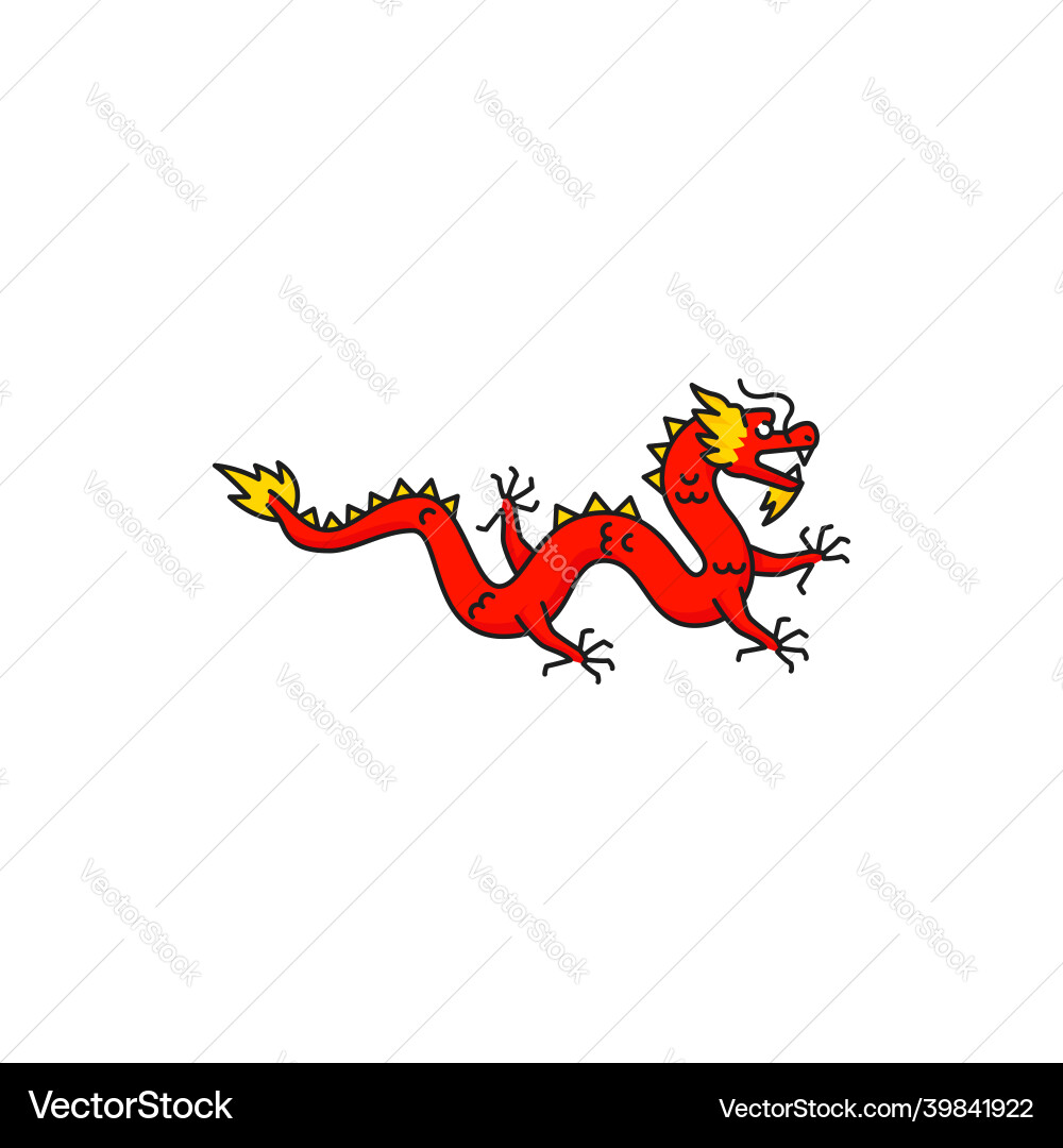 Dragon chinesisch mythische Tier isolierte Linie Ikone Dragon chinesisch mythische Tier isolierte Linie Ikone vektorbild