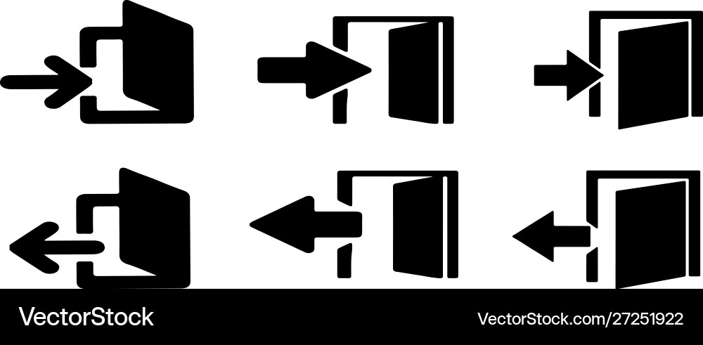 Exit and enter icon on white background Exit and enter icon on white background vector image