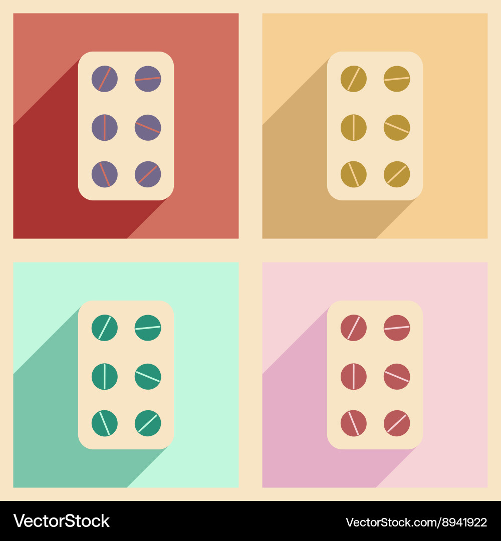 Flat with shadow concept and mobile application vector image