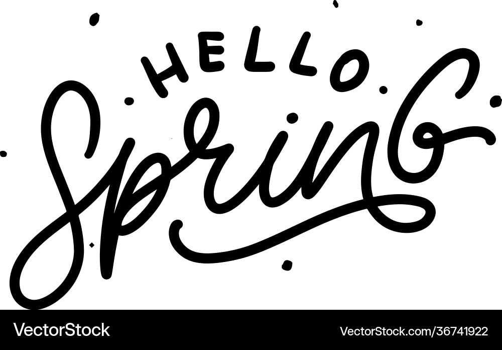 Hello spring flowers text background frame Hello spring flowers text background frame vector image