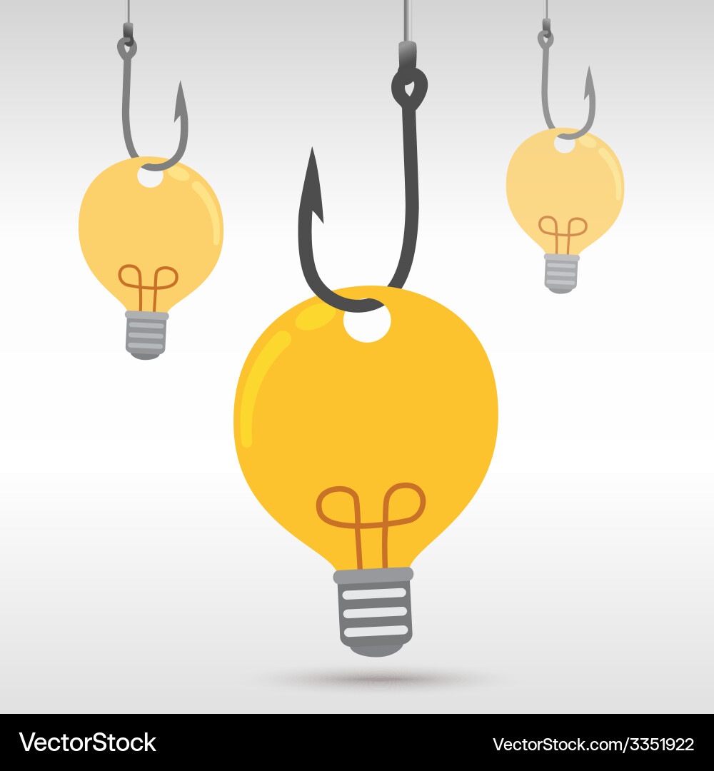 Lightbulb Hooks - Concept & Idea vector image