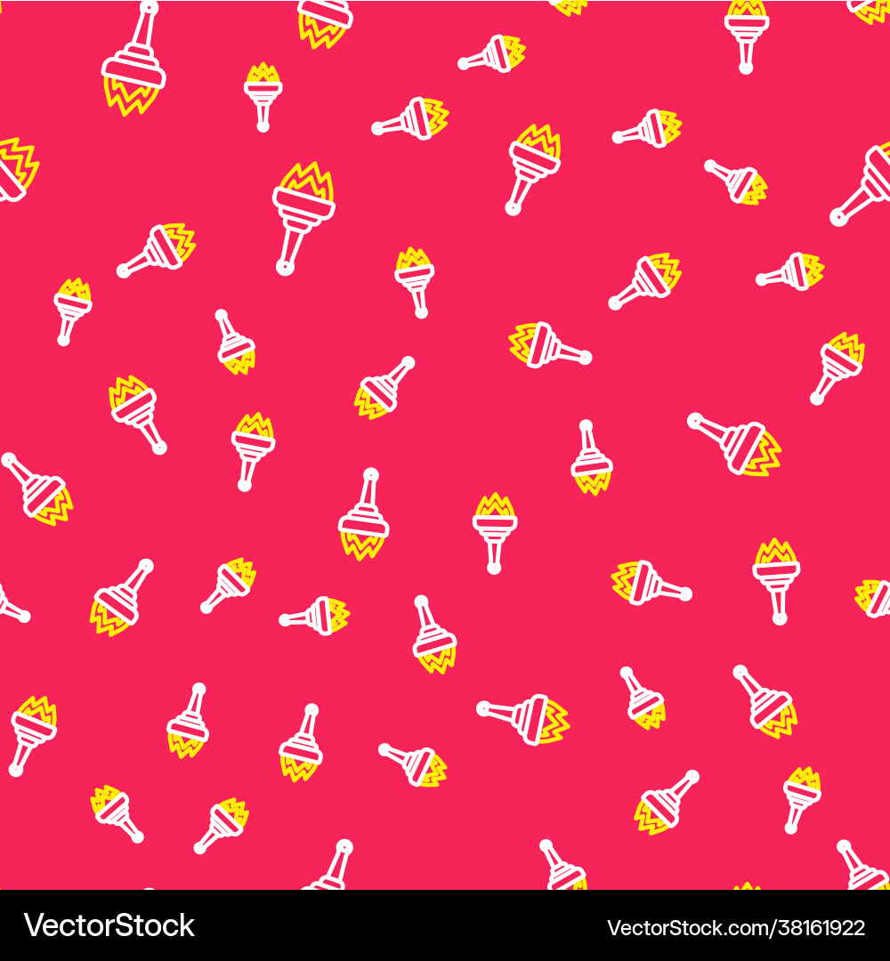 Line torch flame icon isolated seamless pattern Line torch flame icon isolated seamless pattern vector image