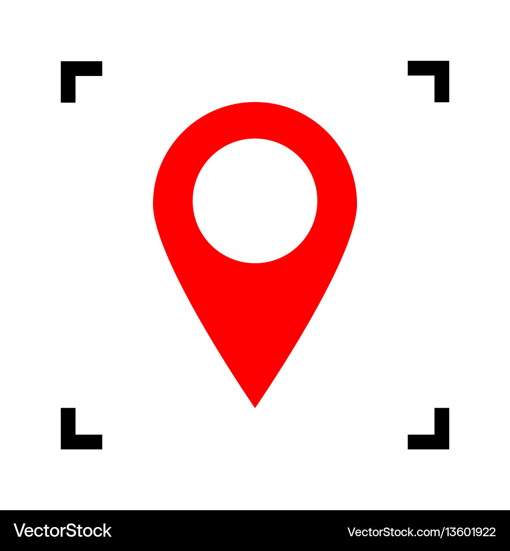 Mark pointer sign red icon inside black Mark pointer sign red icon inside black vector image