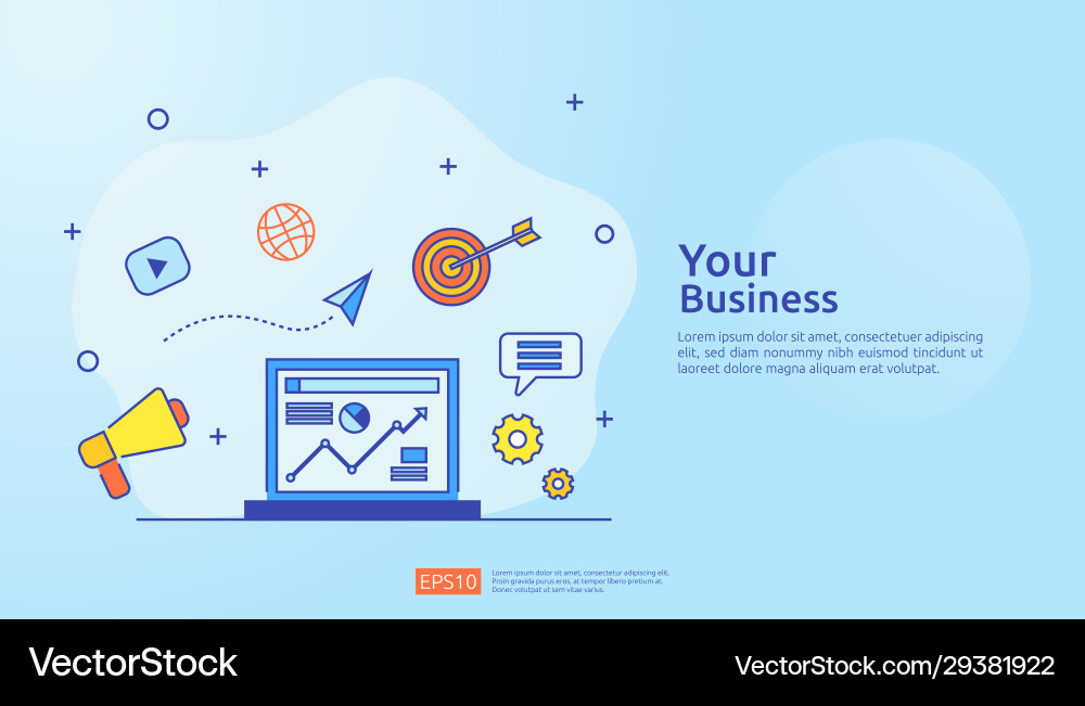 Marketing concept with document data report Marketing concept with document data report vector image
