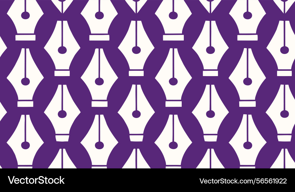 Pen nib pattern - seamless design in purple Vector Image