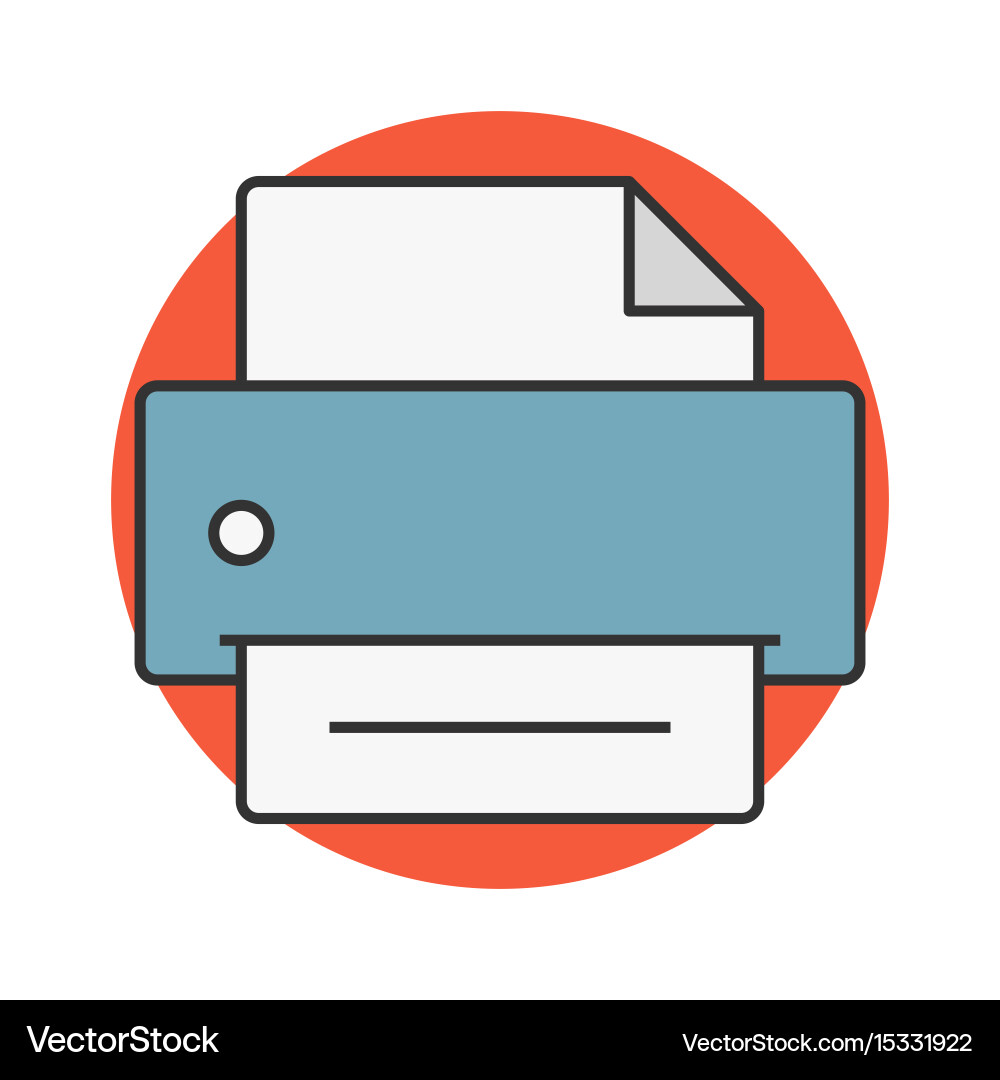 Printer flat line icon Royalty Free Vector Image