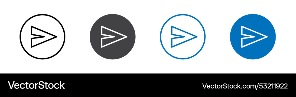 Sent icon flat editable mark set Vector Image